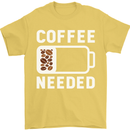 Coffee Needed Funny Addict Mens T-Shirt Cotton Gildan Yellow