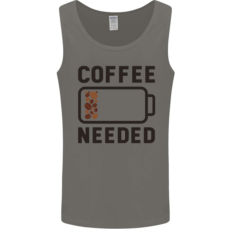 Coffee Needed Funny Addict Mens Vest Tank Top Charcoal