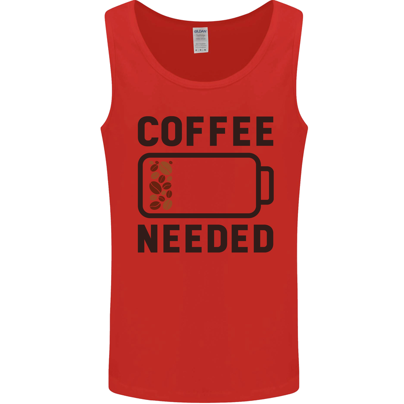 Coffee Needed Funny Addict Mens Vest Tank Top Red