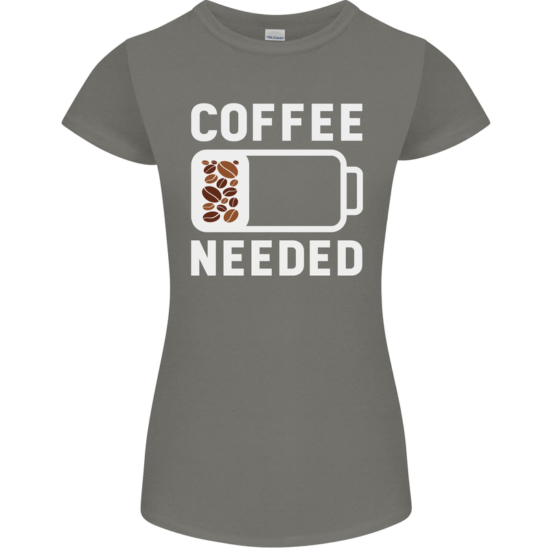 Coffee Needed Funny Addict Womens Petite Cut T-Shirt Charcoal