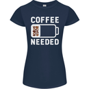 Coffee Needed Funny Addict Womens Petite Cut T-Shirt Navy Blue