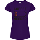 Coffee Needed Funny Addict Womens Petite Cut T-Shirt Purple