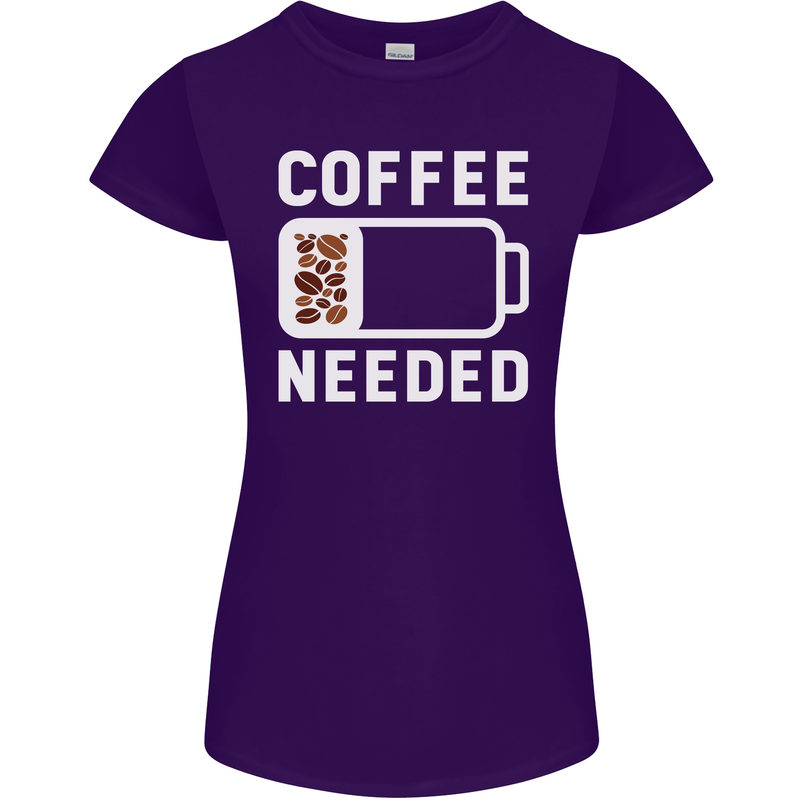 Coffee Needed Funny Addict Womens Petite Cut T-Shirt Purple