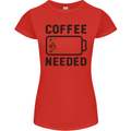 Coffee Needed Funny Addict Womens Petite Cut T-Shirt Red