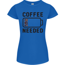 Coffee Needed Funny Addict Womens Petite Cut T-Shirt Royal Blue
