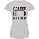 Coffee Needed Funny Addict Womens Petite Cut T-Shirt Sports Grey
