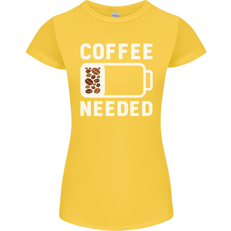Coffee Needed Funny Addict Womens Petite Cut T-Shirt Yellow