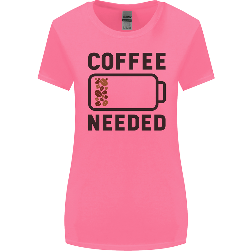 Coffee Needed Funny Addict Womens Wider Cut T-Shirt Azalea