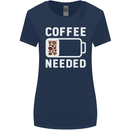 Coffee Needed Funny Addict Womens Wider Cut T-Shirt Navy Blue