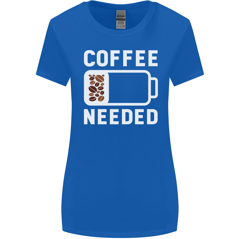Coffee Needed Funny Addict Womens Wider Cut T-Shirt Royal Blue