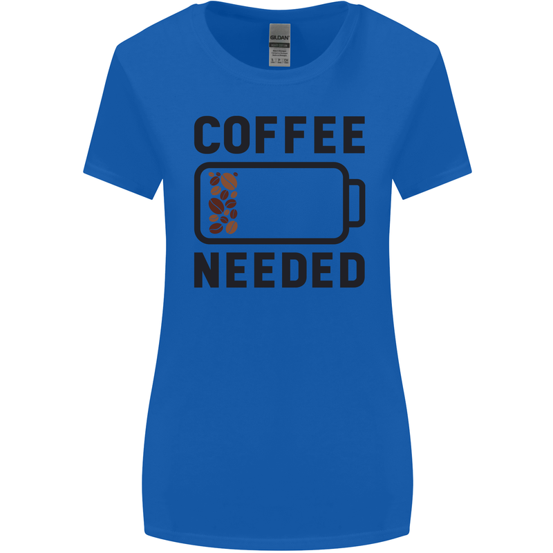 Coffee Needed Funny Addict Womens Wider Cut T-Shirt Royal Blue