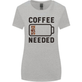 Coffee Needed Funny Addict Womens Wider Cut T-Shirt Sports Grey