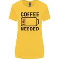Coffee Needed Funny Addict Womens Wider Cut T-Shirt Yellow