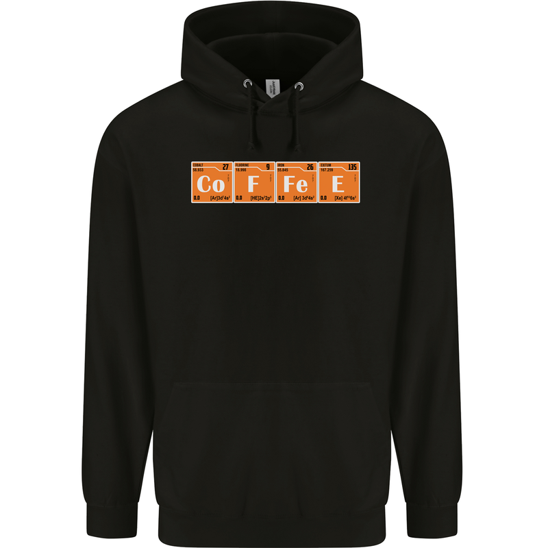 Coffee Periodic Table Chemistry Geek Funny Childrens Kids Hoodie Black