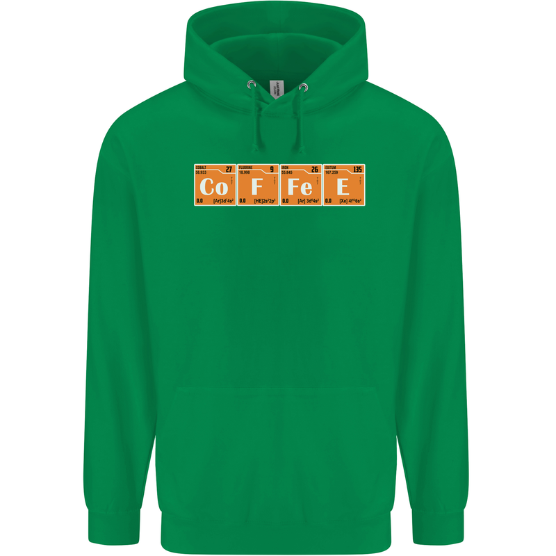 Coffee Periodic Table Chemistry Geek Funny Childrens Kids Hoodie Irish Green