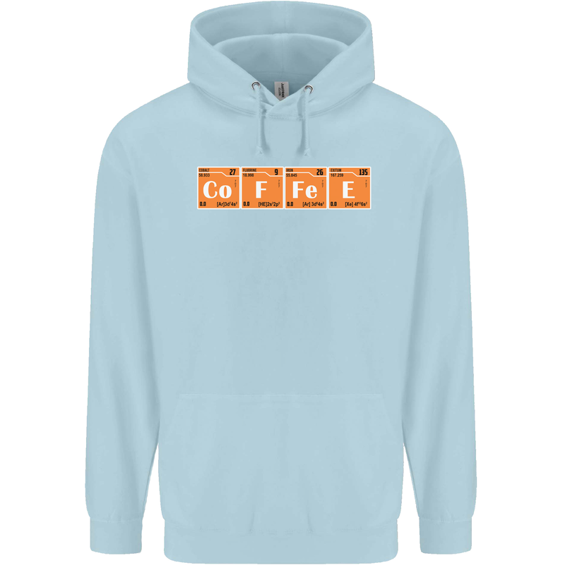 Coffee Periodic Table Chemistry Geek Funny Childrens Kids Hoodie Light Blue
