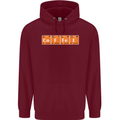 Coffee Periodic Table Chemistry Geek Funny Childrens Kids Hoodie Maroon