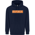 Coffee Periodic Table Chemistry Geek Funny Childrens Kids Hoodie Navy Blue