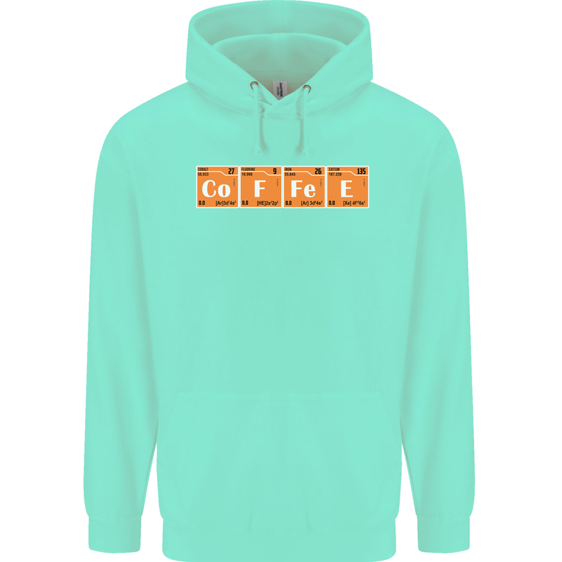 Coffee Periodic Table Chemistry Geek Funny Childrens Kids Hoodie Peppermint
