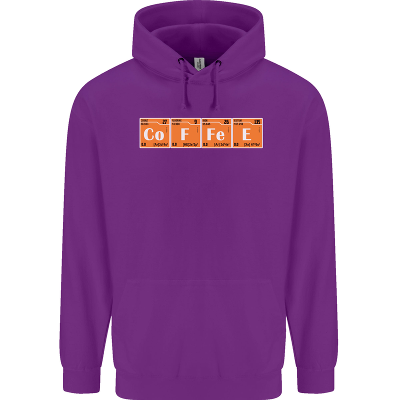 Coffee Periodic Table Chemistry Geek Funny Childrens Kids Hoodie Purple