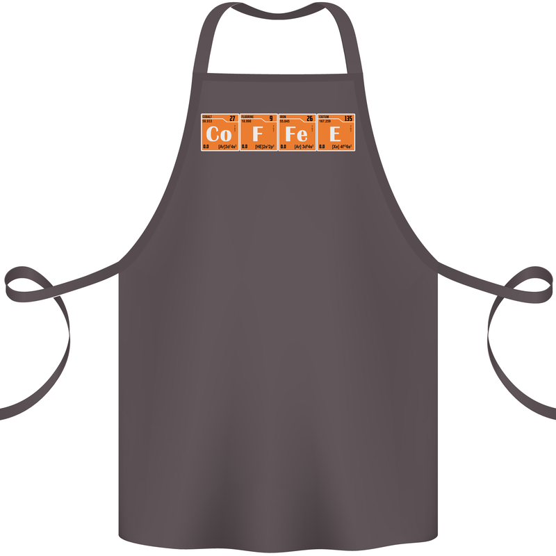Coffee Periodic Table Chemistry Geek Funny Cotton Apron 100% Organic Dark Grey