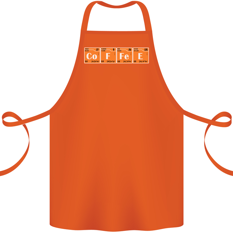 Coffee Periodic Table Chemistry Geek Funny Cotton Apron 100% Organic Orange