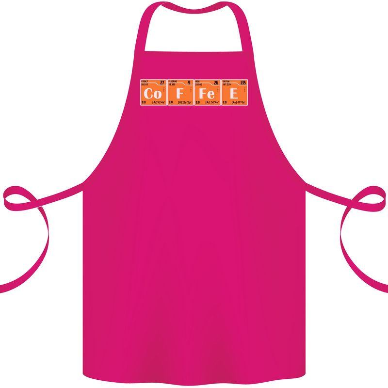 Coffee Periodic Table Chemistry Geek Funny Cotton Apron 100% Organic Pink