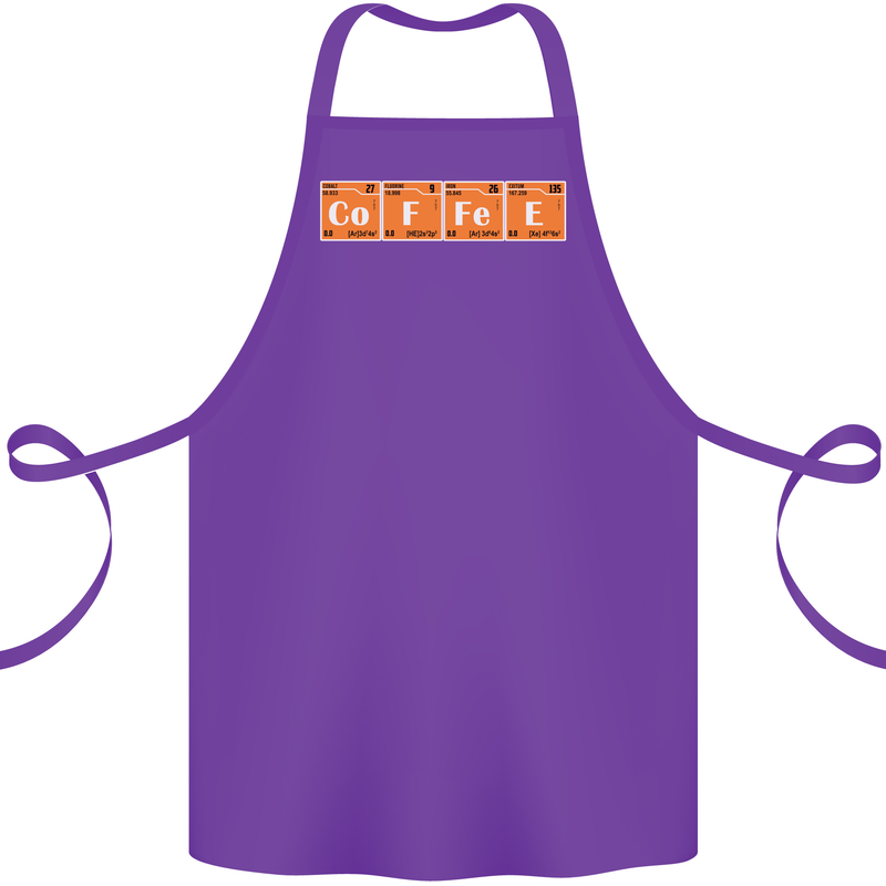 Coffee Periodic Table Chemistry Geek Funny Cotton Apron 100% Organic Purple