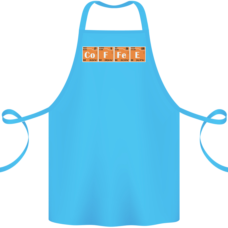 Coffee Periodic Table Chemistry Geek Funny Cotton Apron 100% Organic Turquoise