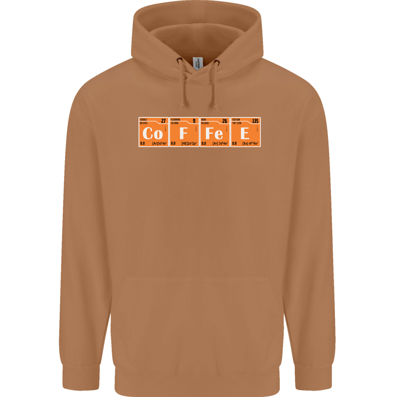 Coffee Periodic Table Chemistry Geek Funny Mens 80% Cotton Hoodie Caramel Latte