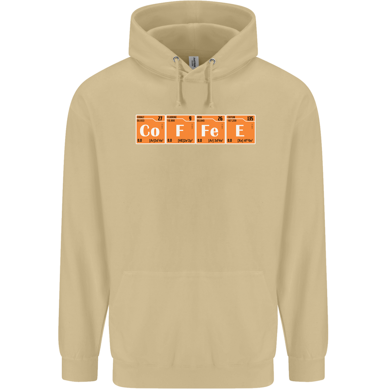 Coffee Periodic Table Chemistry Geek Funny Mens 80% Cotton Hoodie Sand
