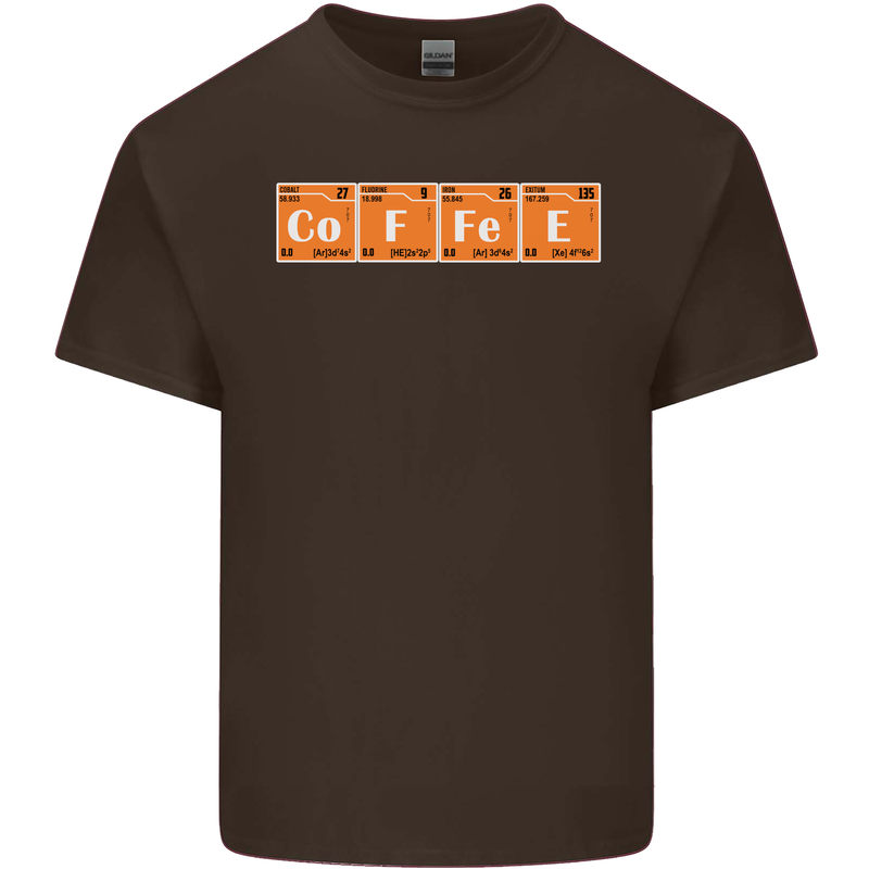 Coffee Periodic Table Chemistry Geek Funny Mens Cotton T-Shirt Tee Top Dark Chocolate