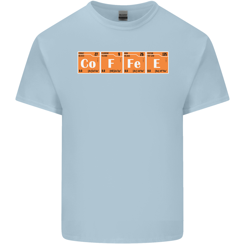 Coffee Periodic Table Chemistry Geek Funny Mens Cotton T-Shirt Tee Top Light Blue