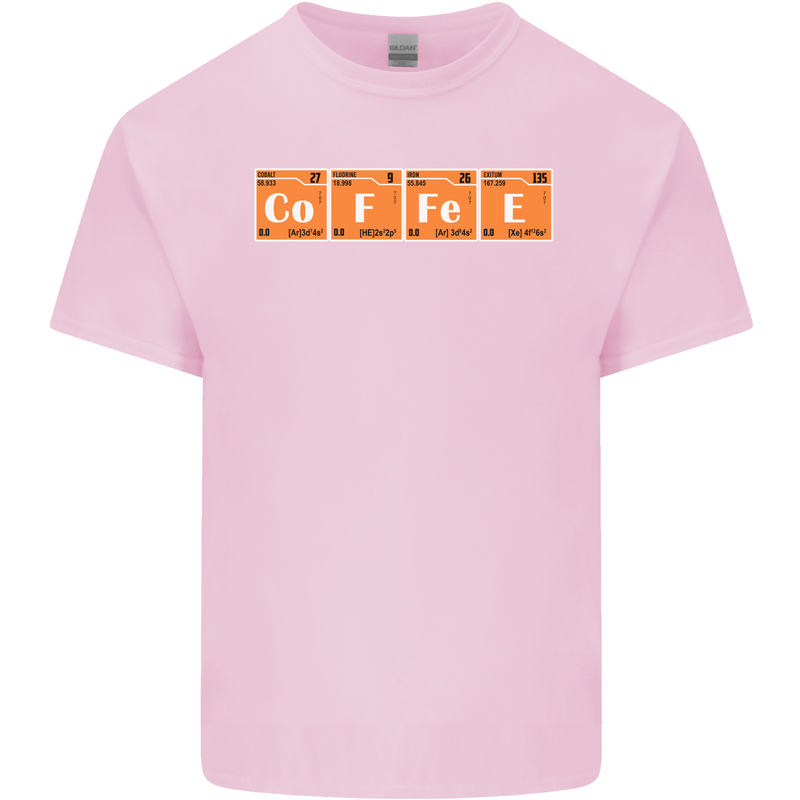 Coffee Periodic Table Chemistry Geek Funny Mens Cotton T-Shirt Tee Top Light Pink