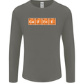 Coffee Periodic Table Chemistry Geek Funny Mens Long Sleeve T-Shirt Charcoal