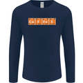 Coffee Periodic Table Chemistry Geek Funny Mens Long Sleeve T-Shirt Navy Blue