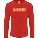 Coffee Periodic Table Chemistry Geek Funny Mens Long Sleeve T-Shirt Red