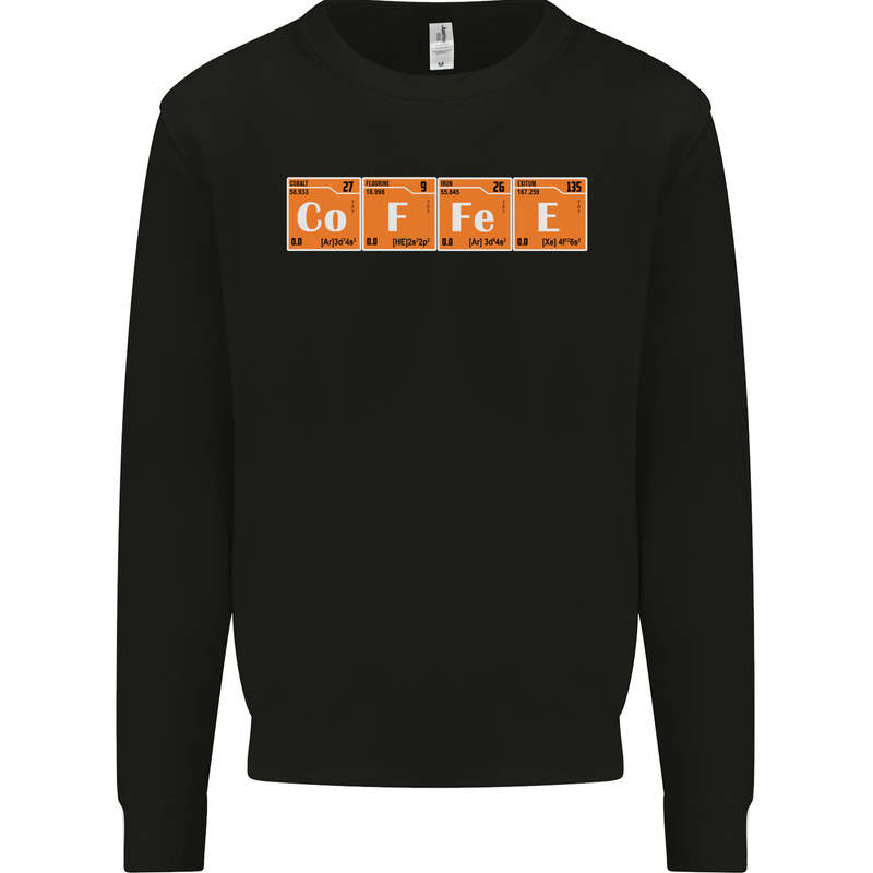 Coffee Periodic Table Chemistry Geek Funny Mens Sweatshirt Jumper Black