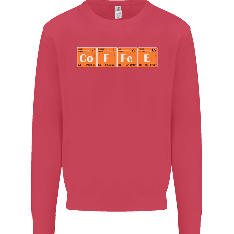 Coffee Periodic Table Chemistry Geek Funny Mens Sweatshirt Jumper Heliconia