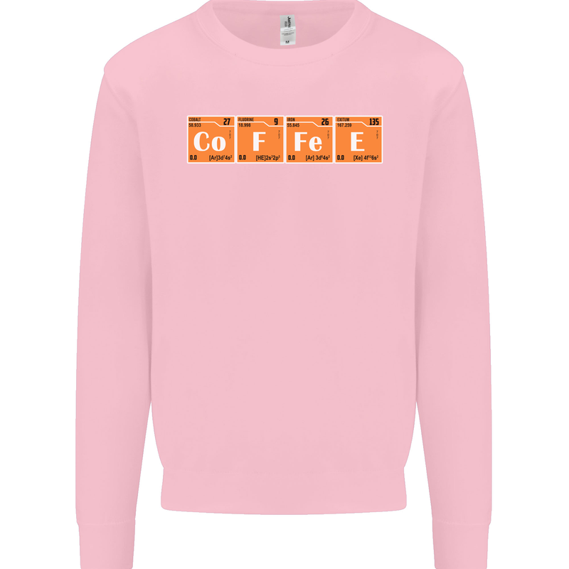 Coffee Periodic Table Chemistry Geek Funny Mens Sweatshirt Jumper Light Pink