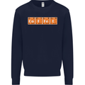 Coffee Periodic Table Chemistry Geek Funny Mens Sweatshirt Jumper Navy Blue