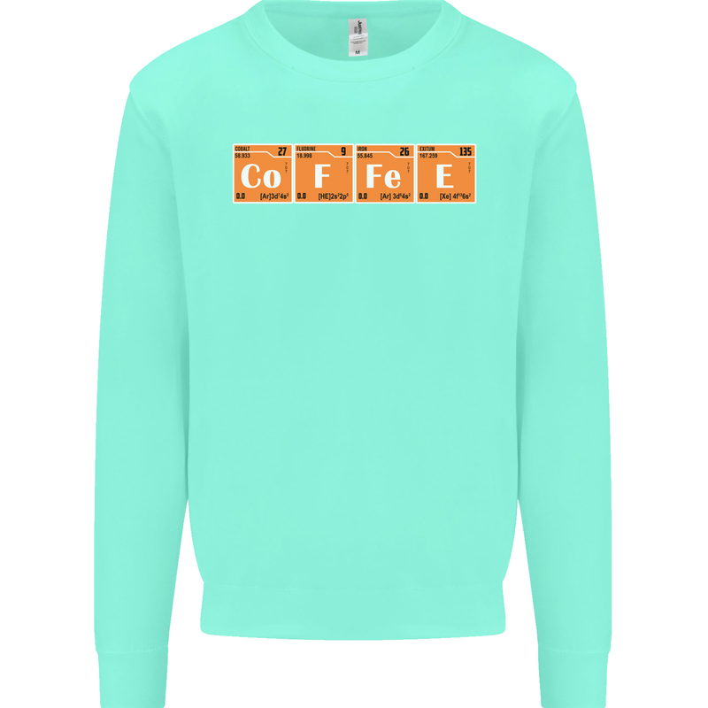 Coffee Periodic Table Chemistry Geek Funny Mens Sweatshirt Jumper Peppermint