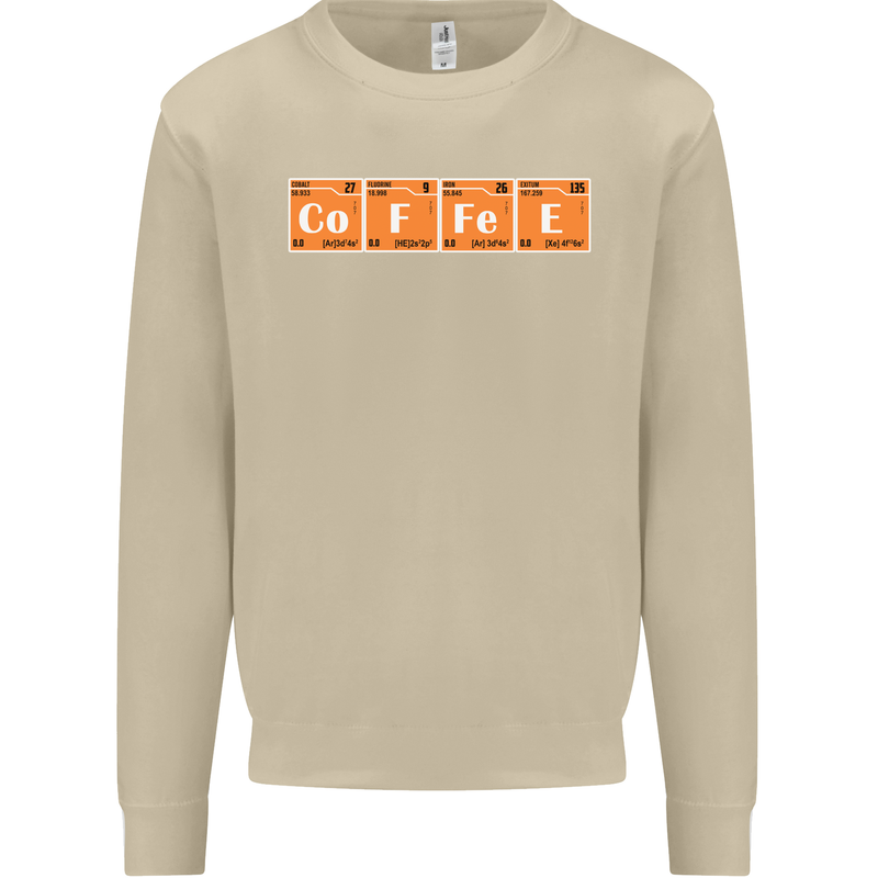 Coffee Periodic Table Chemistry Geek Funny Mens Sweatshirt Jumper Sand