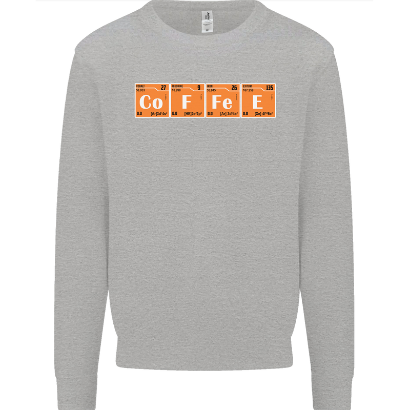 Coffee Periodic Table Chemistry Geek Funny Mens Sweatshirt Jumper Sports Grey