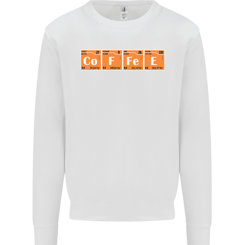 Coffee Periodic Table Chemistry Geek Funny Mens Sweatshirt Jumper White