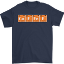 Coffee Periodic Table Chemistry Geek Funny Mens T-Shirt Cotton Gildan Navy Blue