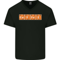Coffee Periodic Table Chemistry Geek Funny Mens V-Neck Cotton T-Shirt Black