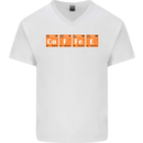 Coffee Periodic Table Chemistry Geek Funny Mens V-Neck Cotton T-Shirt White