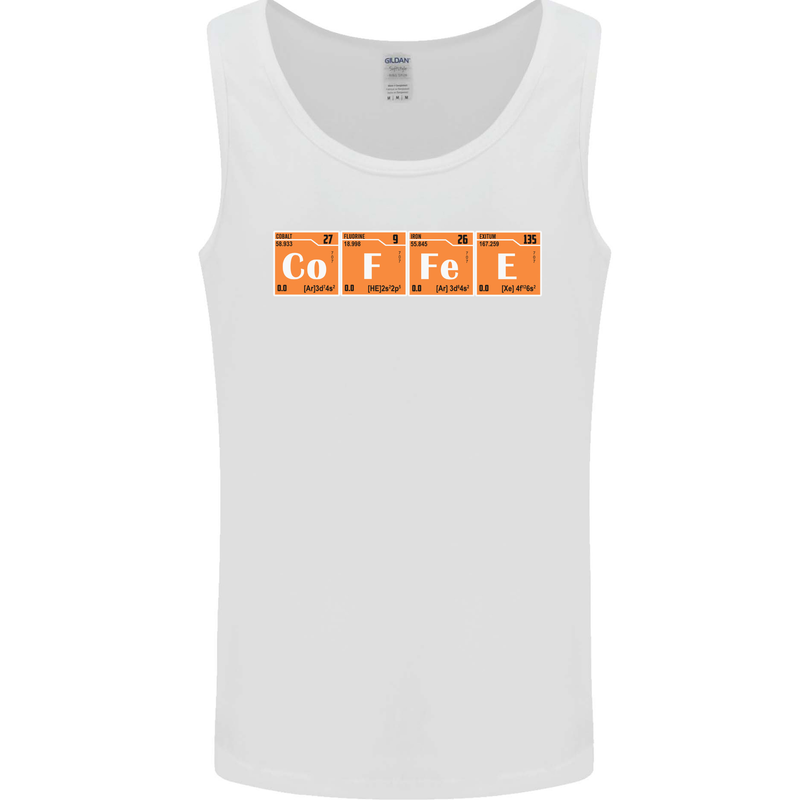 Coffee Periodic Table Chemistry Geek Funny Mens Vest Tank Top White