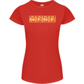 Coffee Periodic Table Chemistry Geek Funny Womens Petite Cut T-Shirt Red